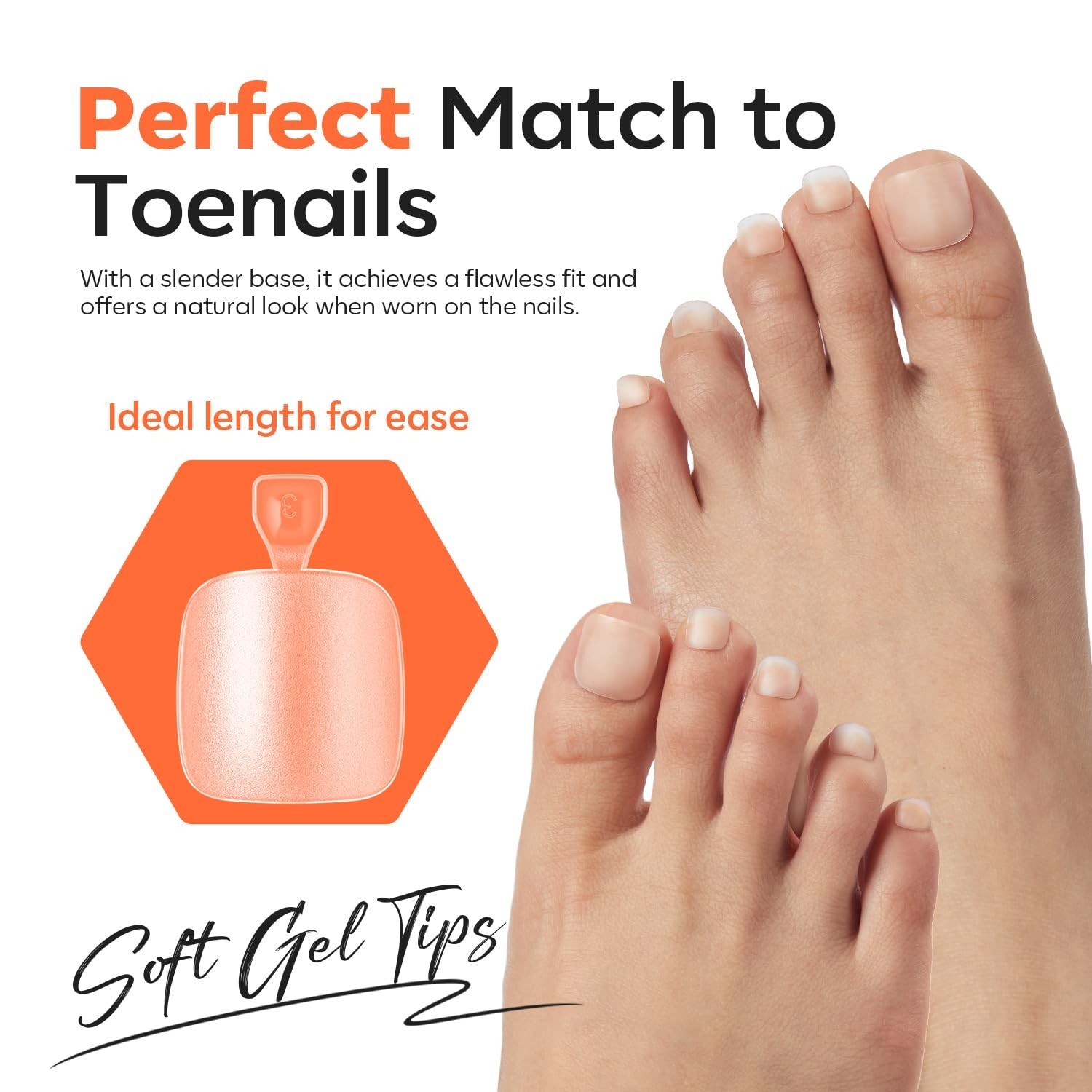 Pre-Shaped Short Square Squoval Toe Nail Press Ons – 360Pcs Set for DIY Use