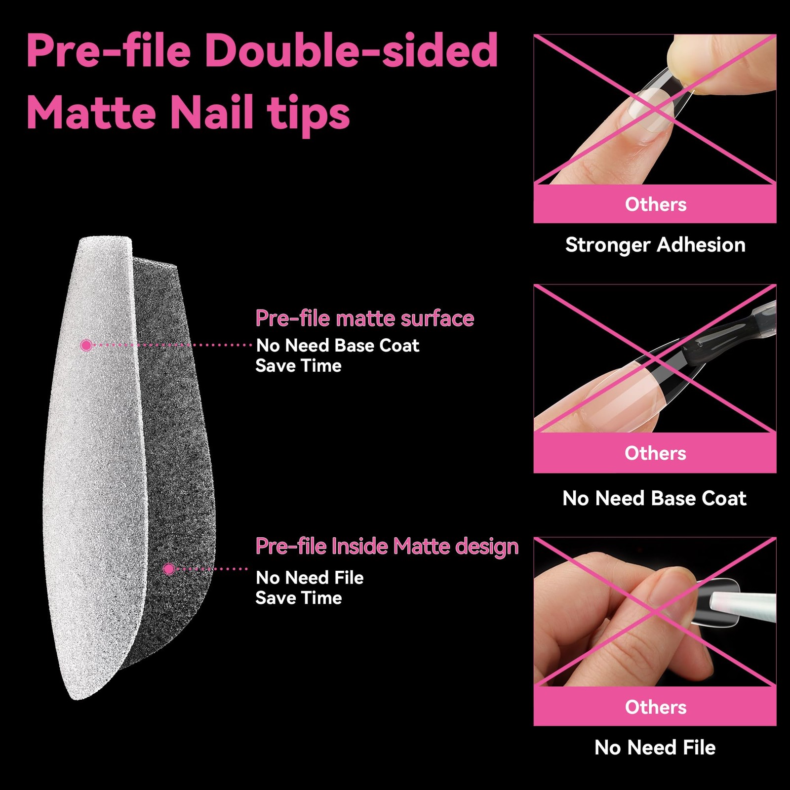 UNA GELLA Round Almond Nail Tips 360pcs