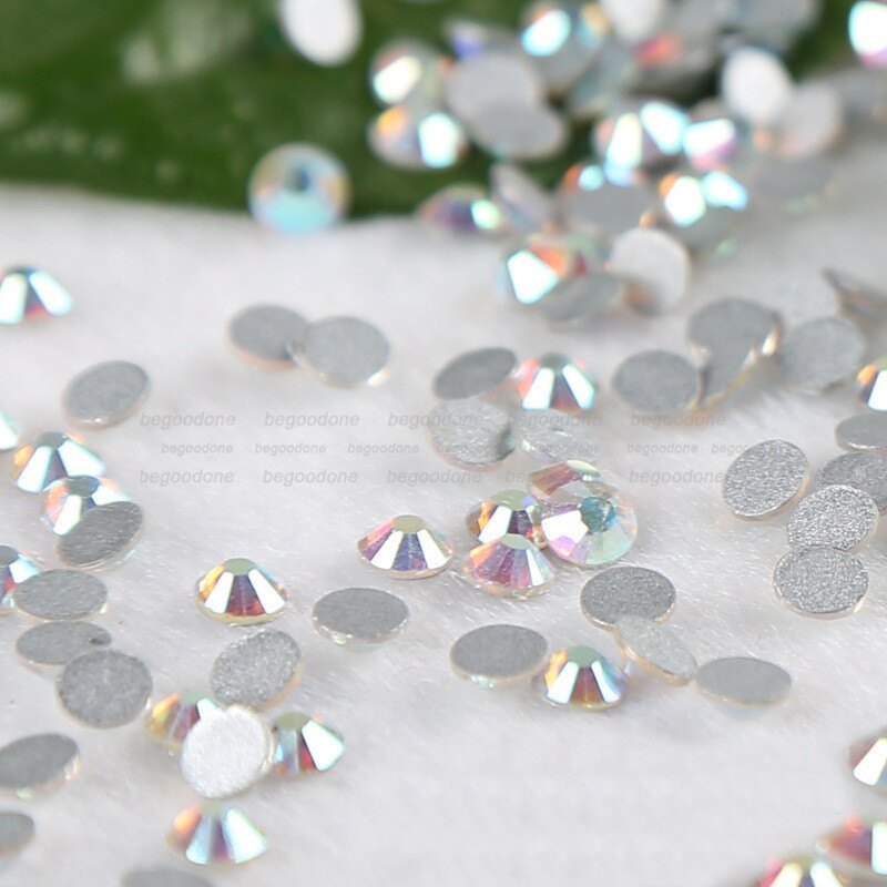 SS3-40 Clear AB Nail Art Decorations Flatback Crystal Rhinestones Non Hotfix DIY