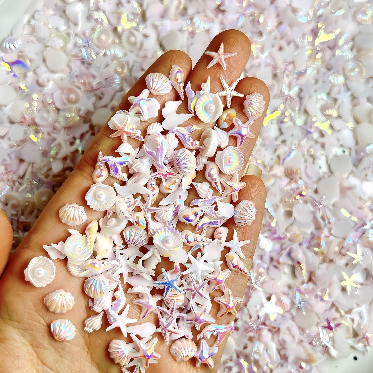200PCS 3D Summer Ocean Rhinestones Nail Charms Mixed Ocean Nail Rhinestones Auro