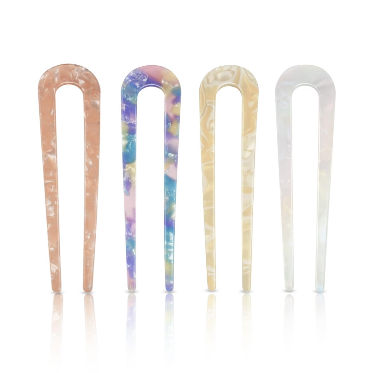 4PCS Hair Pins Clips U Sticks French 1 Count (Pack of 4), Multicolor