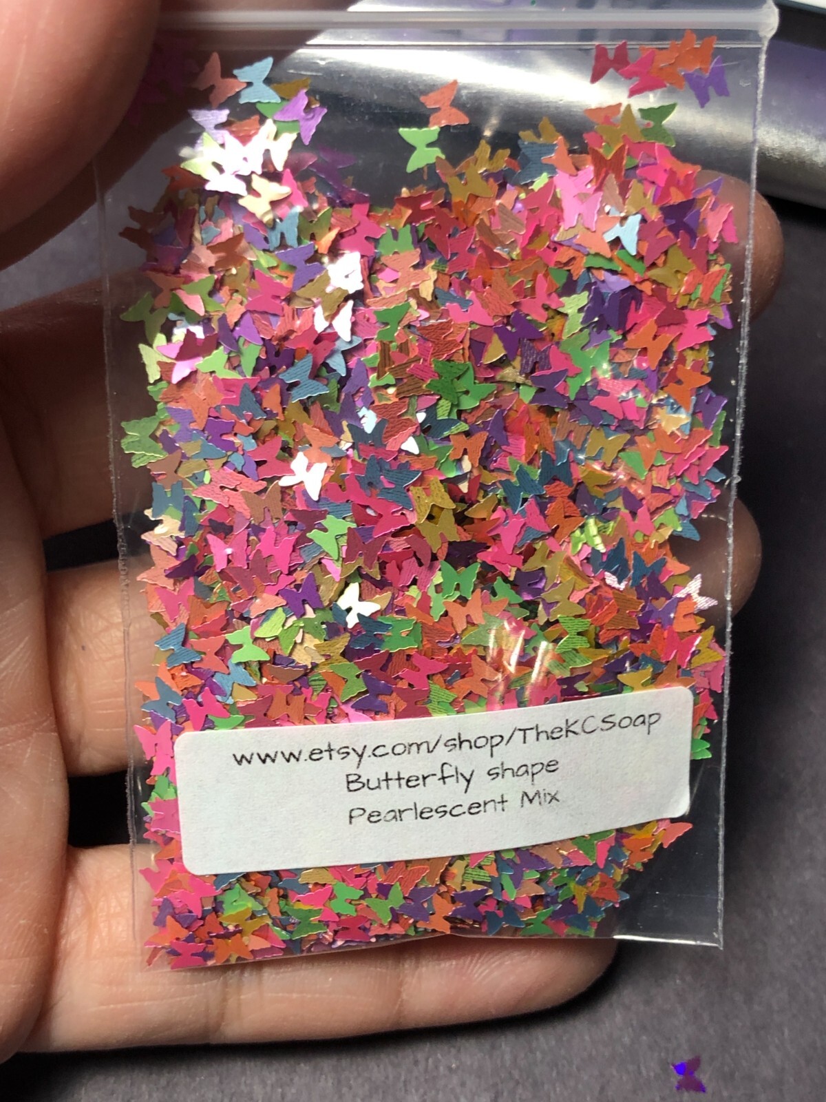 50g Solvent Resistant BUTTERFLY shape Glitter PEARLESCENT MIX Nail Art DIY Craft