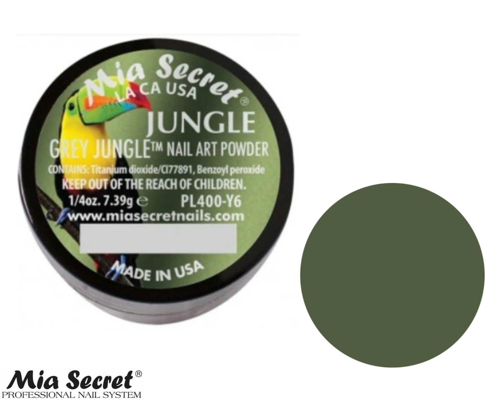 Mia Secret Nail Art Powder Grey Jungle Collection (JUNGLE) 1/4oz