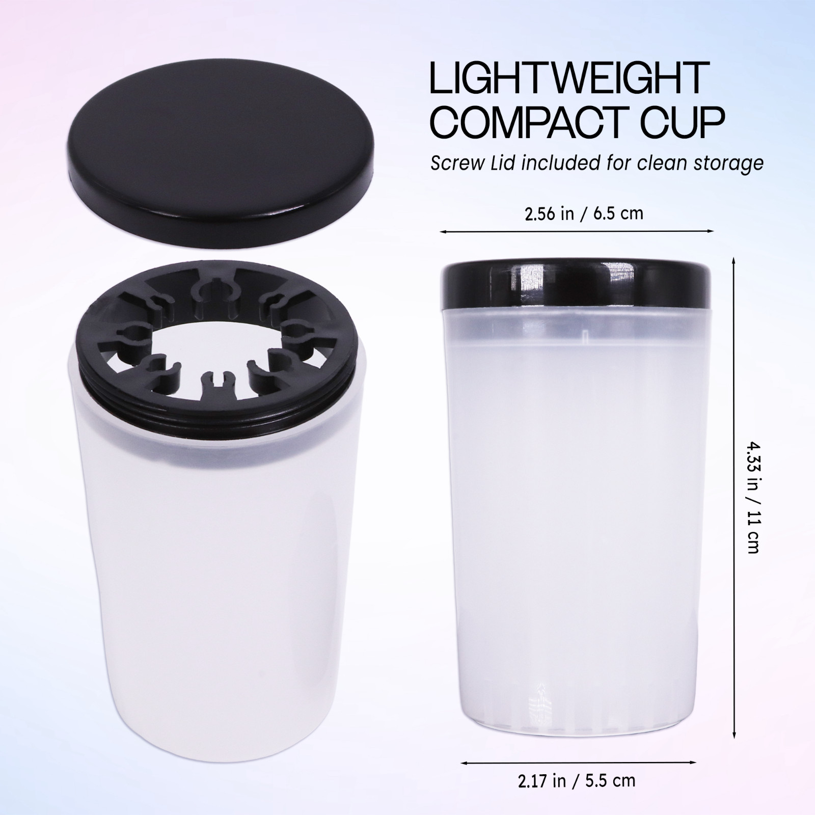 Nail Brush Acetone Cup Holder and Cleanser Bottle with Black Lid
