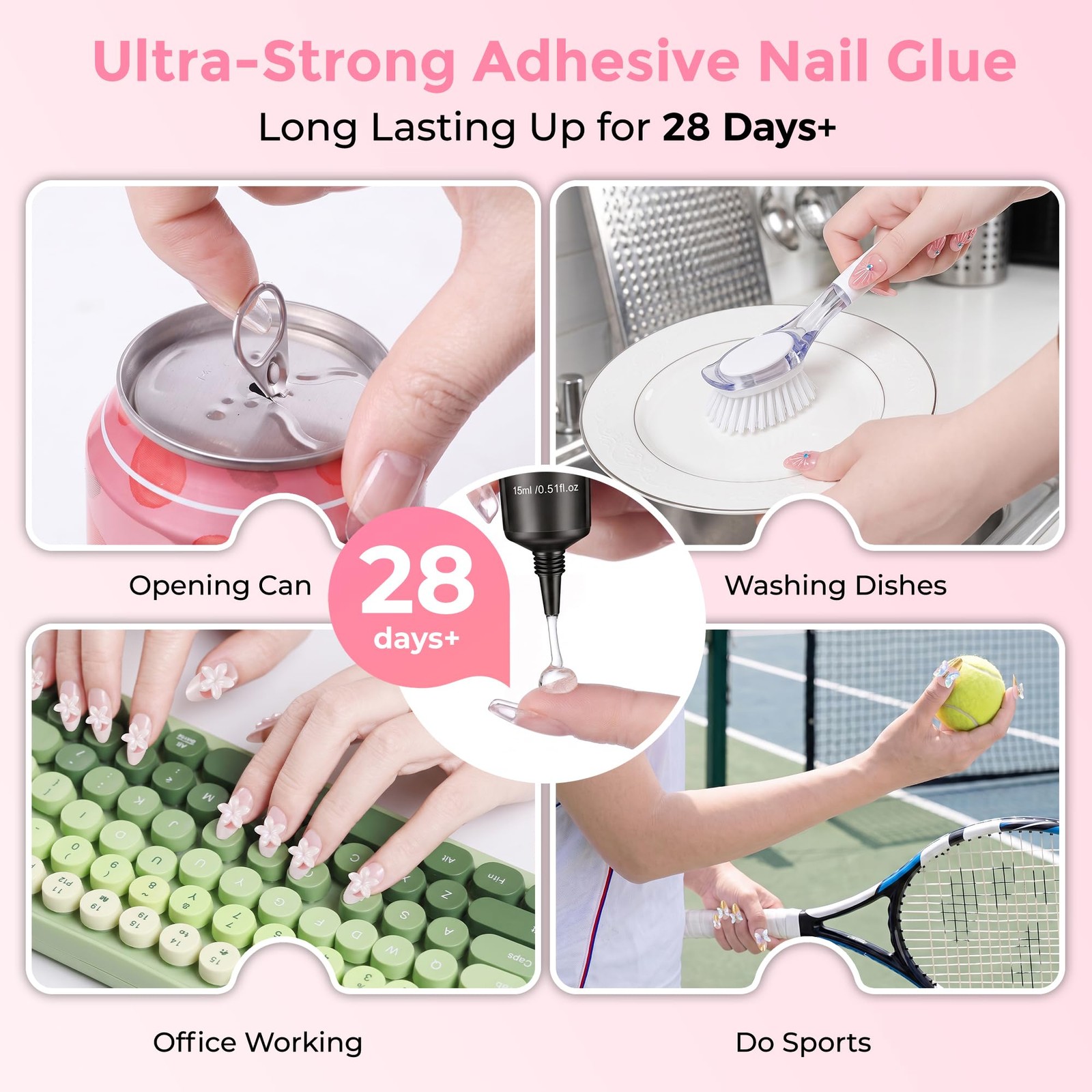 Nail Glue for Press-On Nails, Super Strong Adhesive for Nails Tips, Fake Nail…