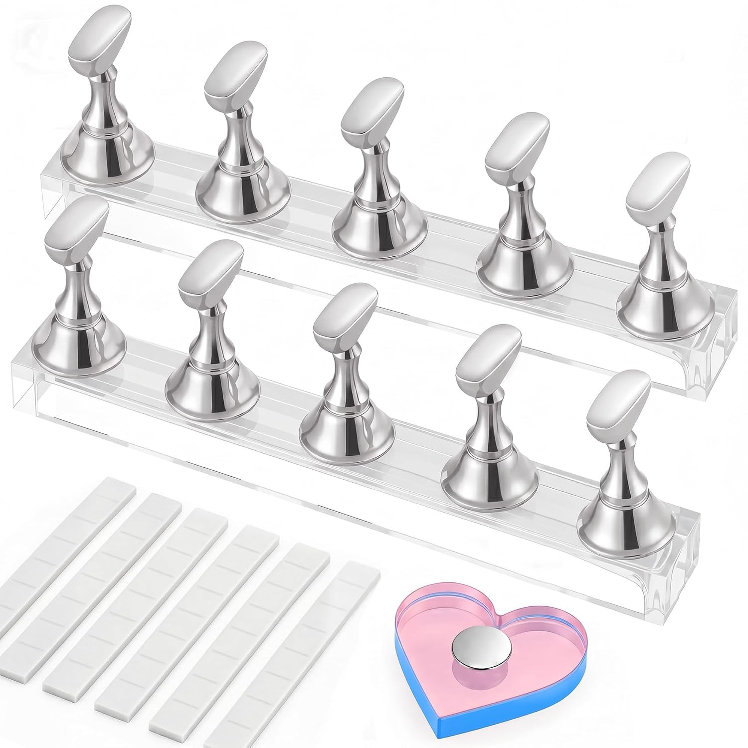 Nail Stand for Press Ons, Magnetic Fake Nail Holder for Painting Nails,Nail Stan