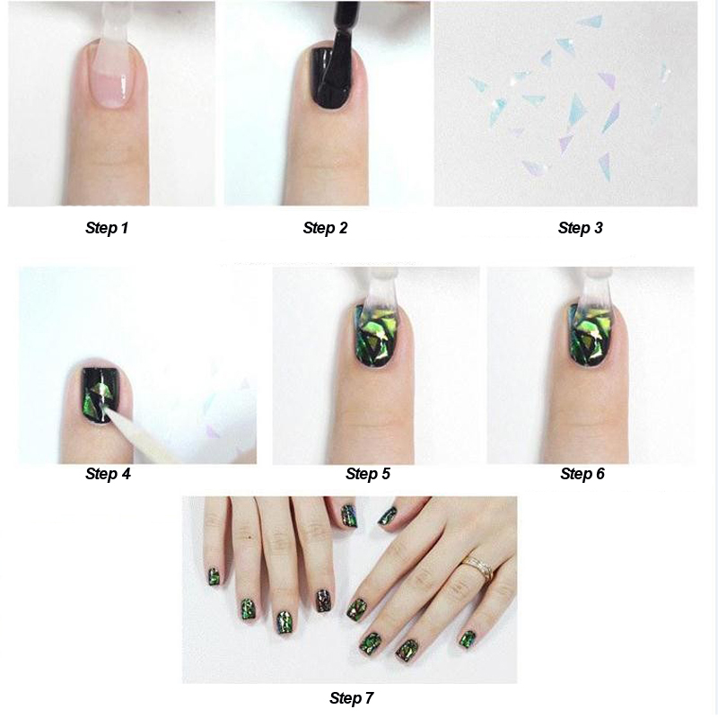 Aurora Nail Foil Ice Cube Cellophane Broken Glass Film Stickers Shiny Paper DIY