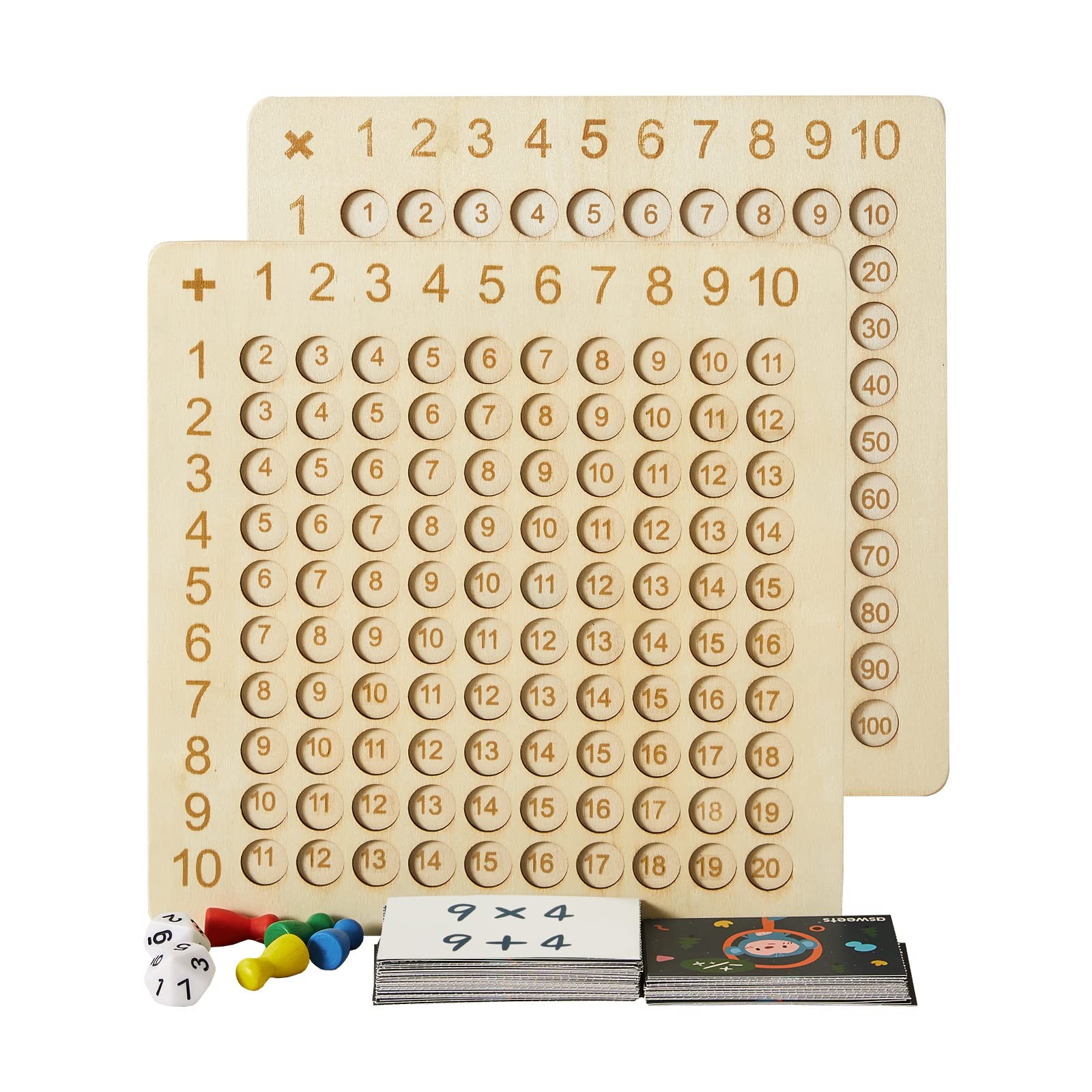 Asweets 2 in 1 Wooden Montessori 8.7”x8.7” (1 PC), Wood Color