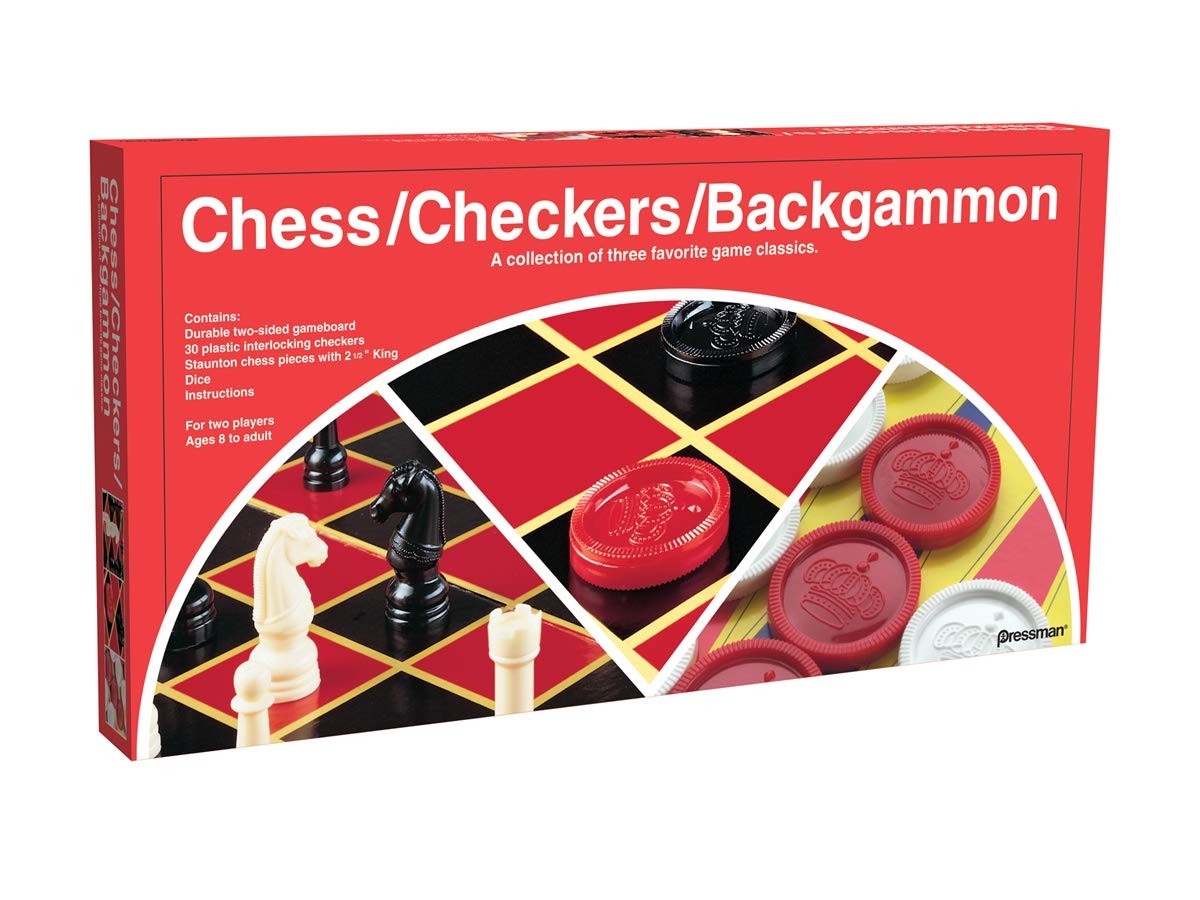 Pressman Chess / Checkers / 15.62 x 8.00 x 1.50 Inches, Redbox 3 in 1