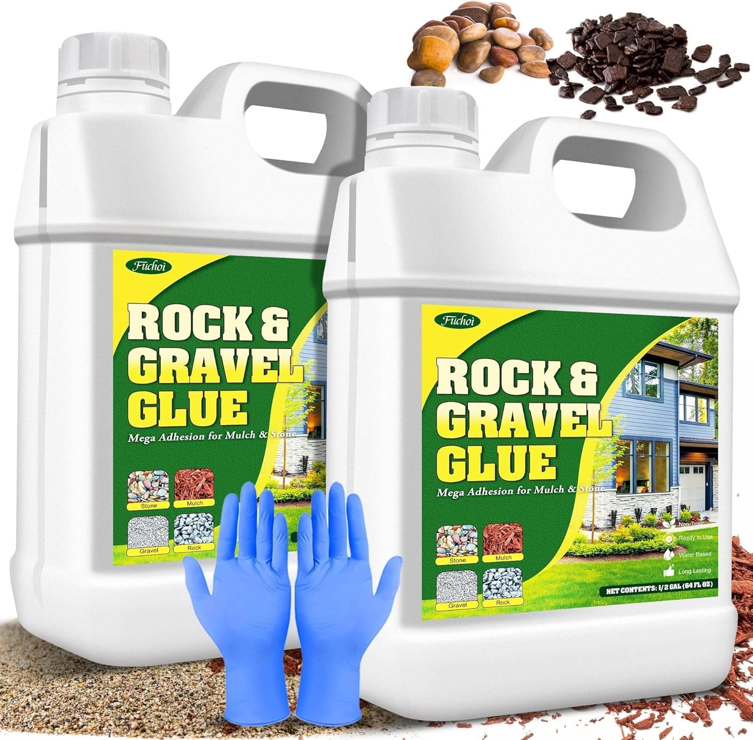 Rock Glue, Mulch Glue 1 Gallon / 128oz – Fast Drying and Long Lasting Pea Gra…