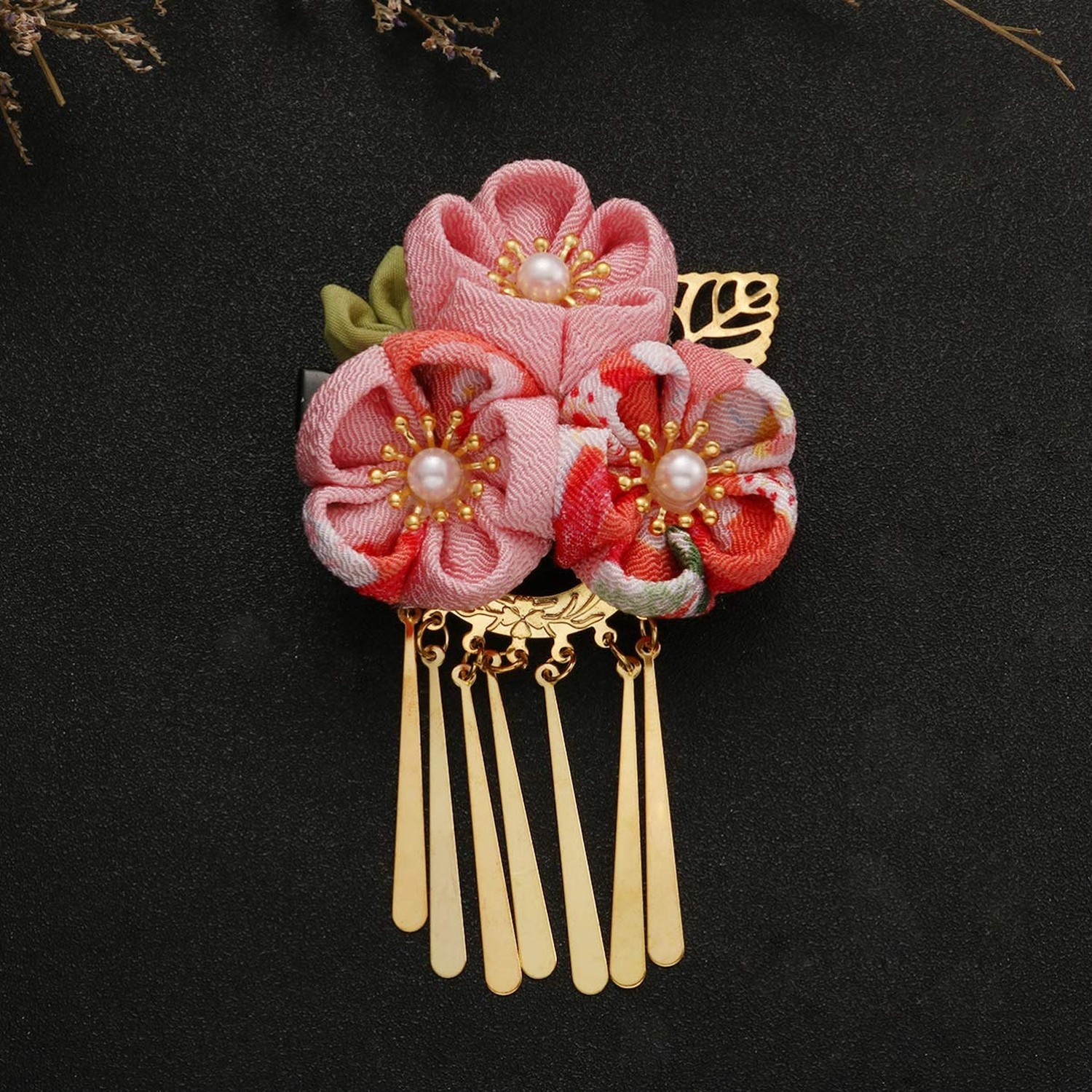 Lurrose Hair Clip, Japanese Kimono Flower Design, for Women Girls, Hair Acces…