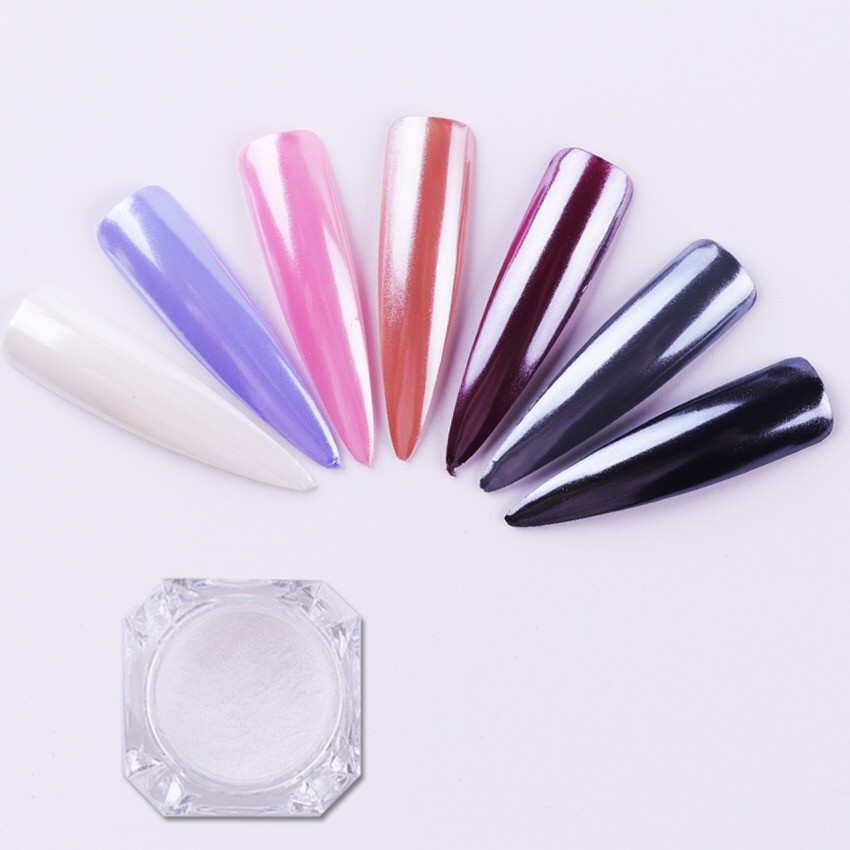 Unicorn CHROME POWDER Mirror AURORA Nail Art Colours ROSE GOLD Pearl Silver RED