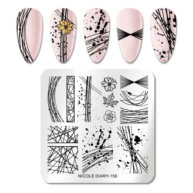 Nail Art Stamping Template – Fruit Flower Nail Stencil Manicure Accessories 1pc