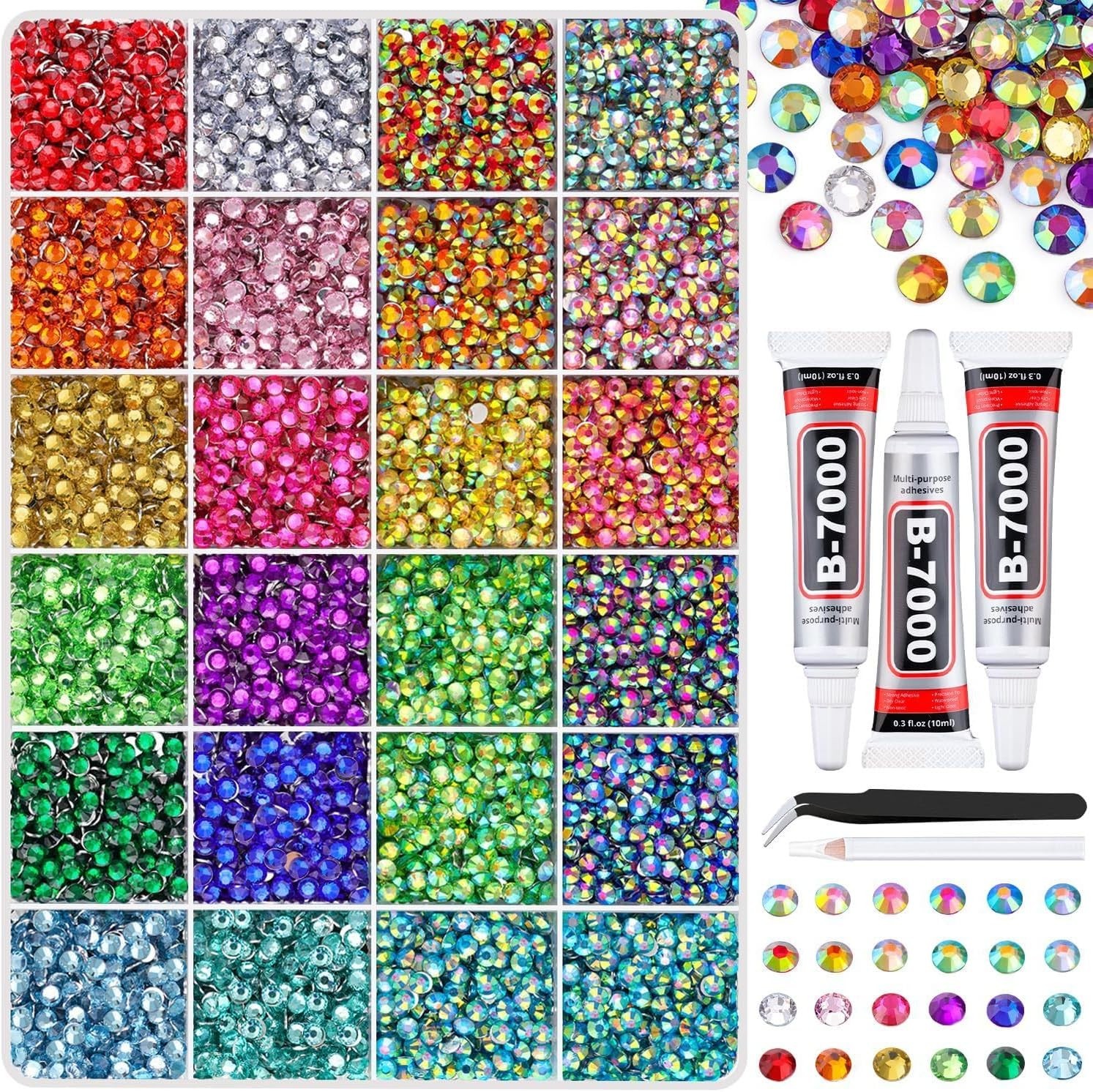 40 Colors Resin Jelly Rhinestones for Bedazzling, 3mm 32000 Pcs Flatback Gems…