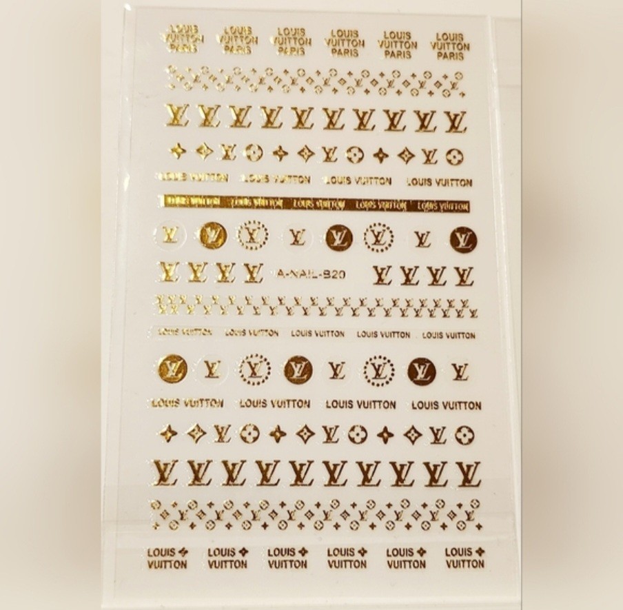 NWT NAIL ART DESIGN SELF-SEAL STICKERS N°38 SOLID GOLD!