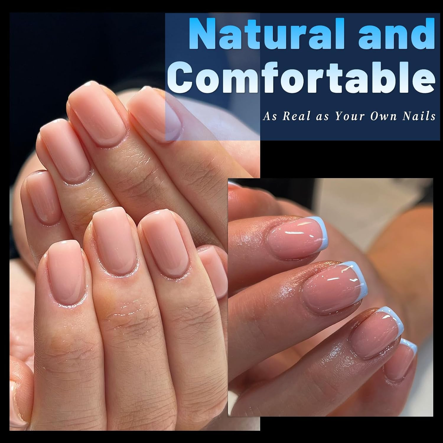 240Pc Square Gel Nail Tips Short Fake Nails Clear Press on Nails Acrylic Nails
