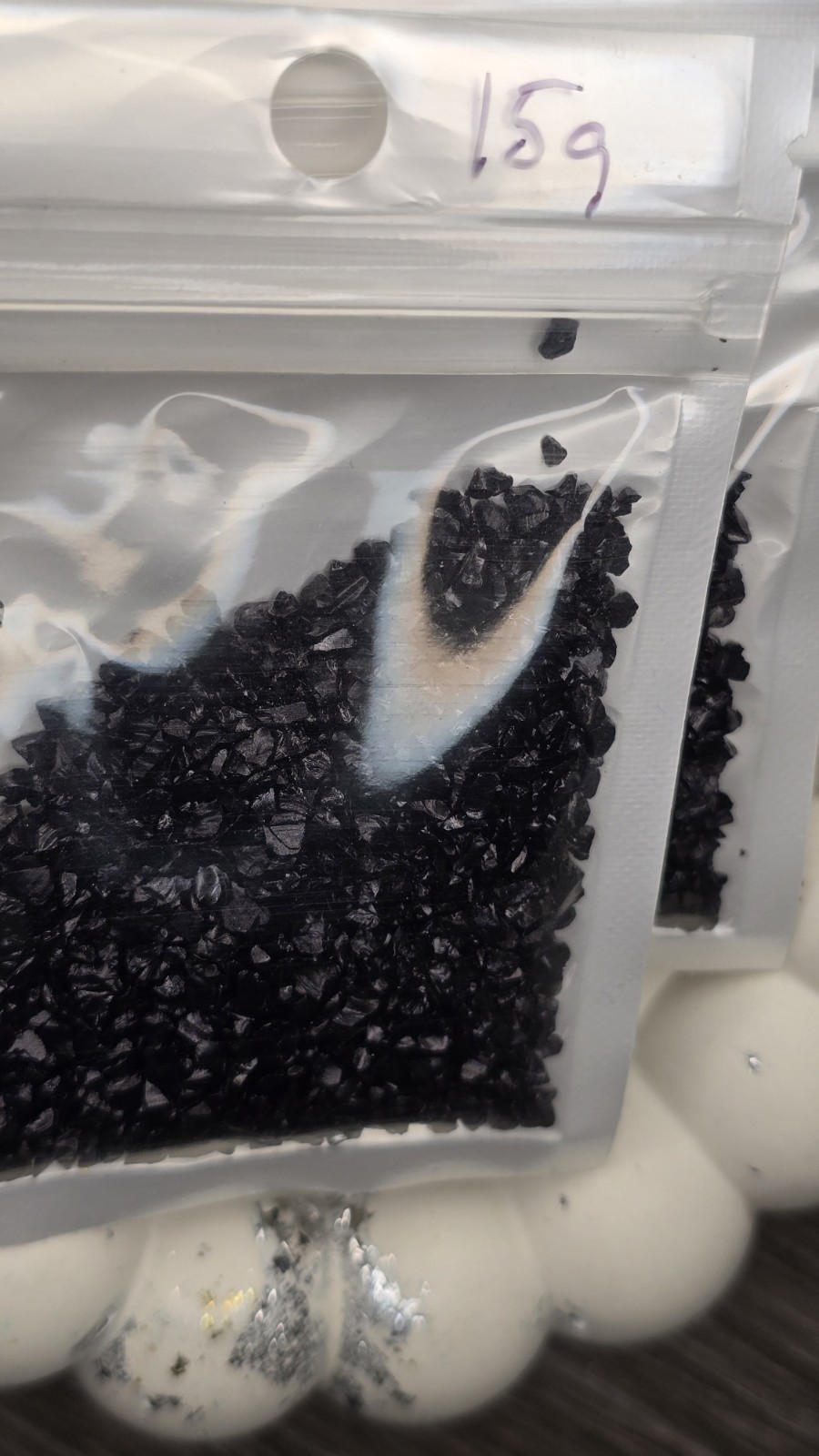 15g bag Black crushed glass craft decoration