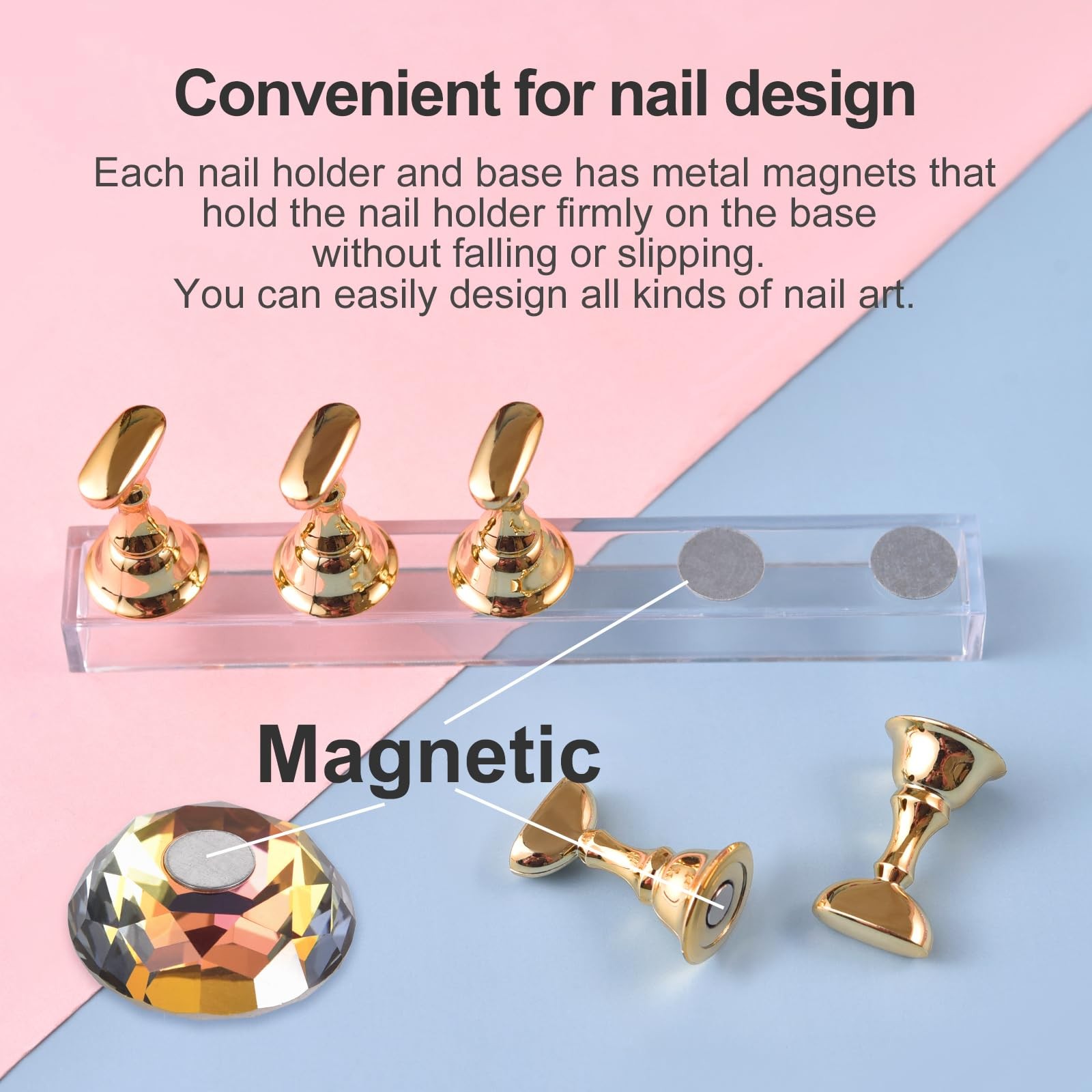 Nail Stand for Press on Nail Display Practice Fake Nail Tips Holder for Paint…