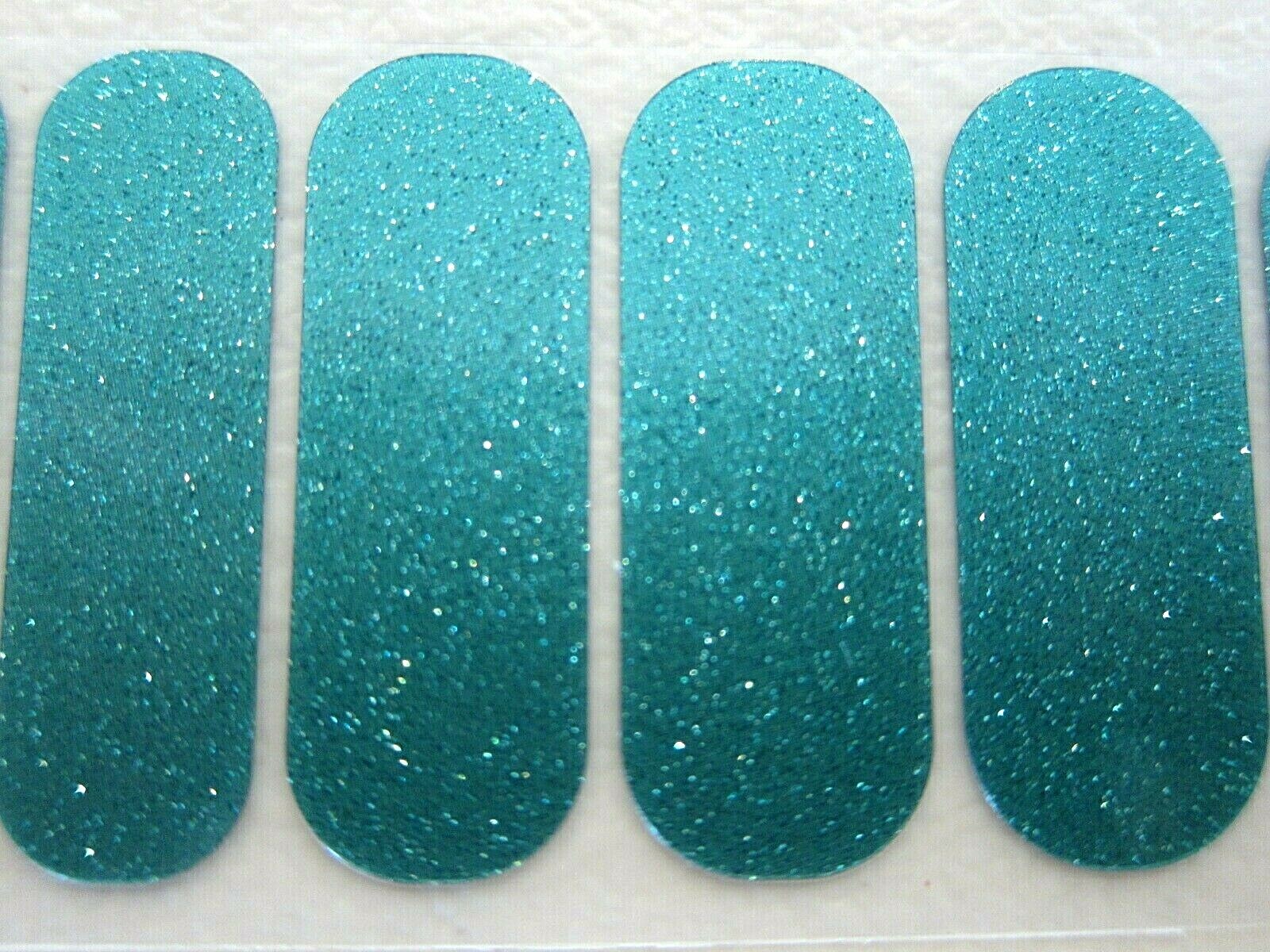 Jamberry Nail Wraps ~ HALF SHEET ~ JADED Teal Winter Sparkle