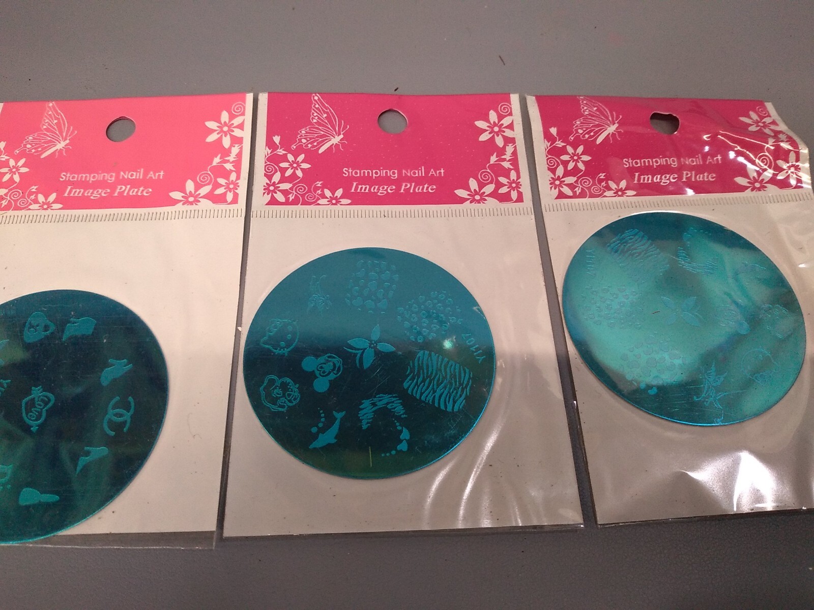 Lot of 5 Stamping Nail Art Image Plates Hello Kitty Mickey Mouse etc designs