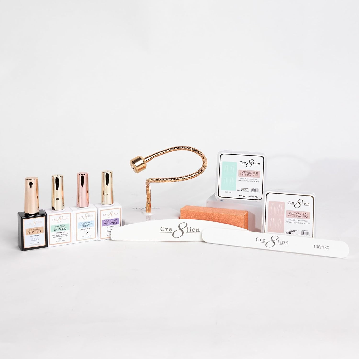 Soft Tips Starter Kit, Complete Gel Soft Tip Extension Set with Lamp, Gels & Too