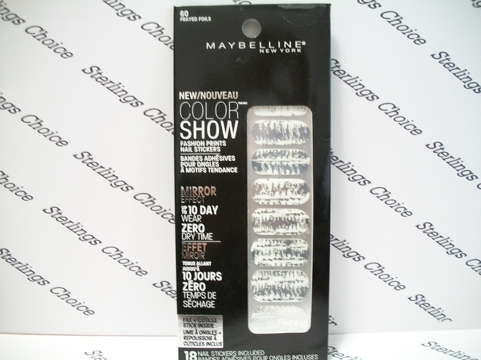 Maybelline Color Show Fashion Prints Nail Stickers #60 Frayed Foils