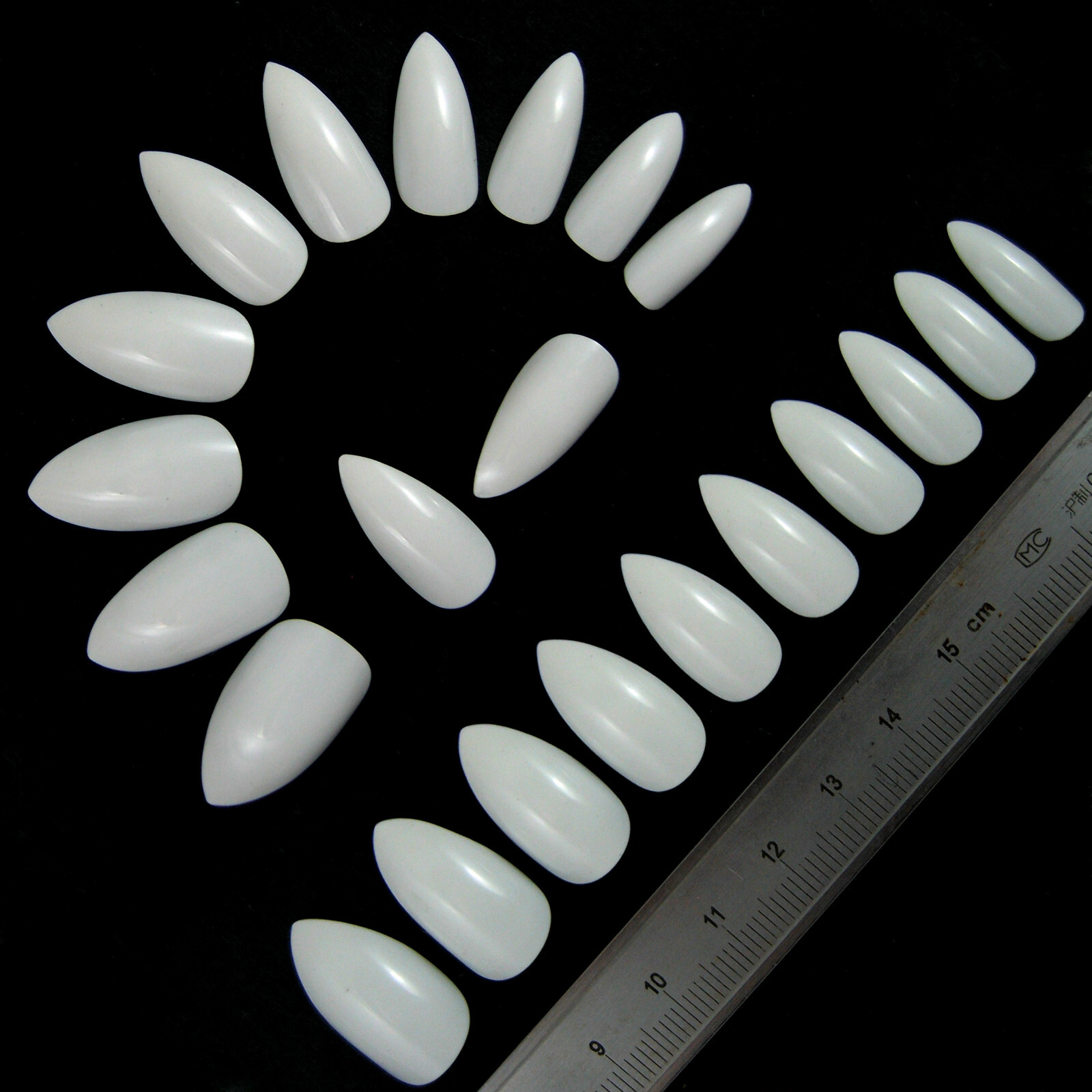 Short Stiletto Nail Tips 100pcs Full Cover False Nails French Fake Nails