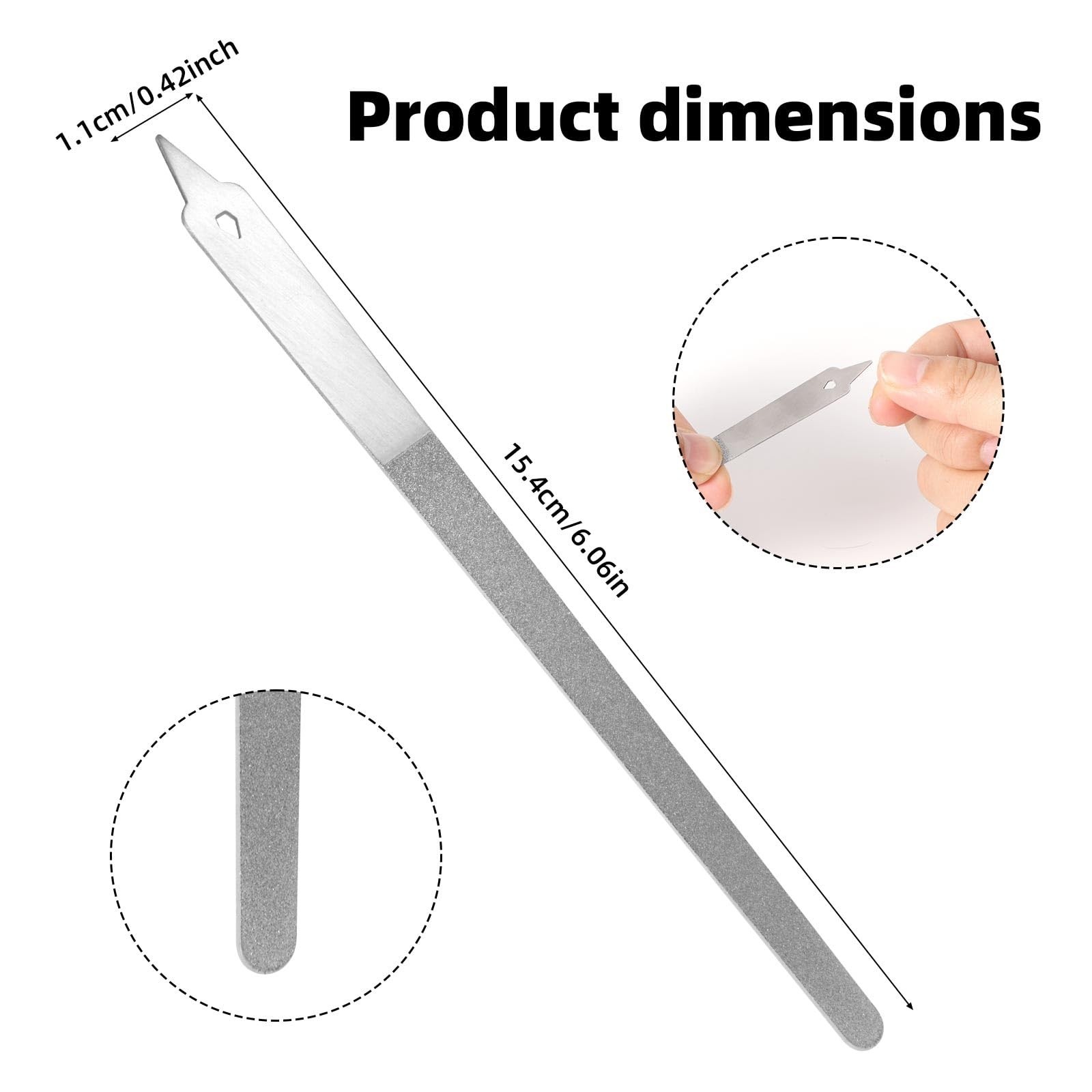 2pcs Diamond Dust Double Sided Deb Nail Files, Stainless Steel Toe Nail Files…