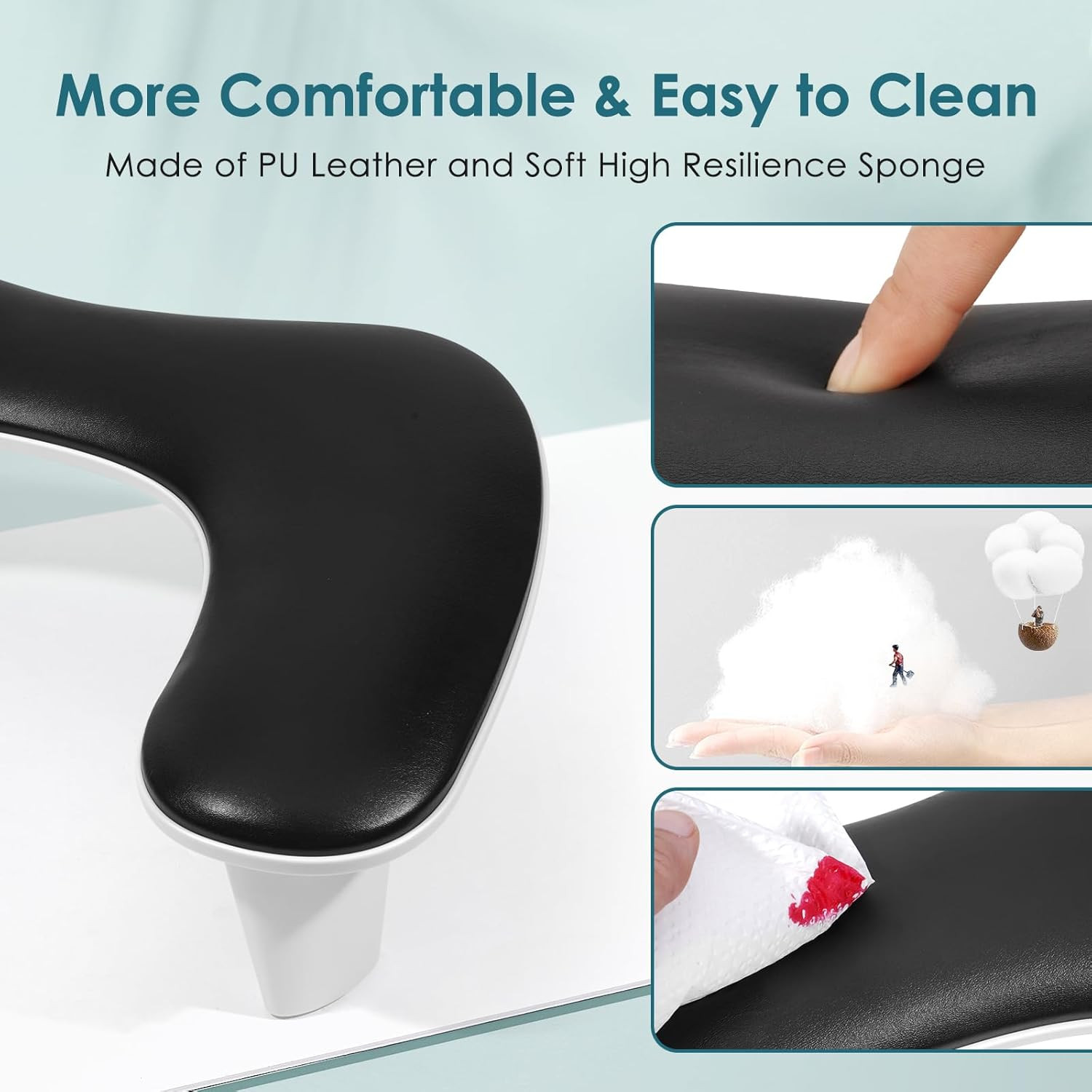 Arm Rest for Nails Tech: U-Shaped Manicure Nail Arm Rest Stand Black Big Armr…