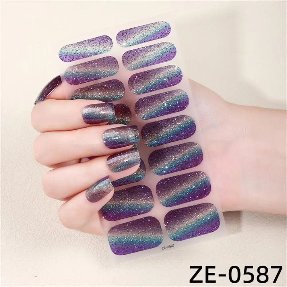 Full Size Nail Wraps Stickers Polish Look Art Self Stick Strips USA