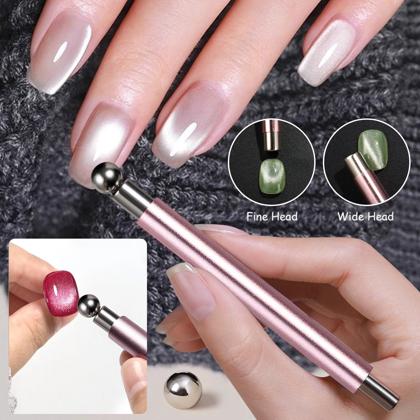 Cat Eye Magnet for Nails, 3 in 1 Cat Eye Nail Magnet Stick Gel Nail Polish Ma…