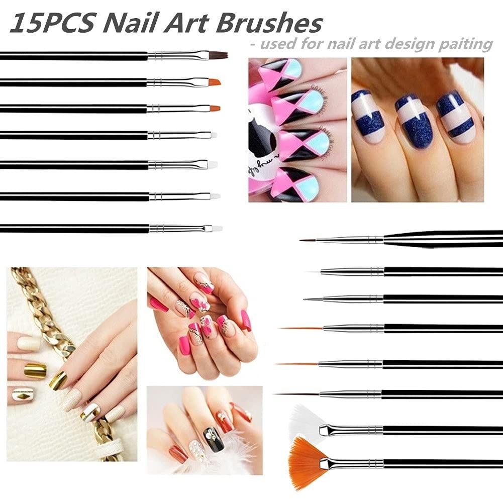 Professional 20PCS Nail Art Brush Set with Dotting Pens for Stunning Designs