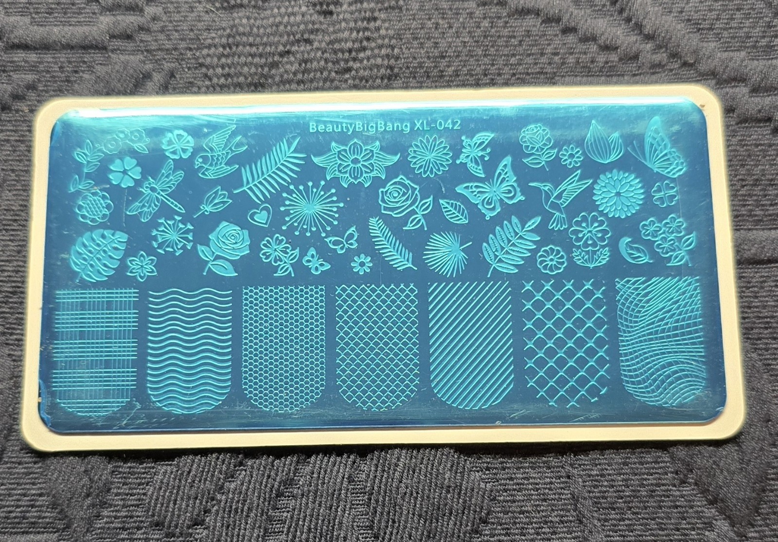 BeautyBigBang XL-042 Nail Stamp Plate Floral Flower Rose Stripe Plaid Summer HTF