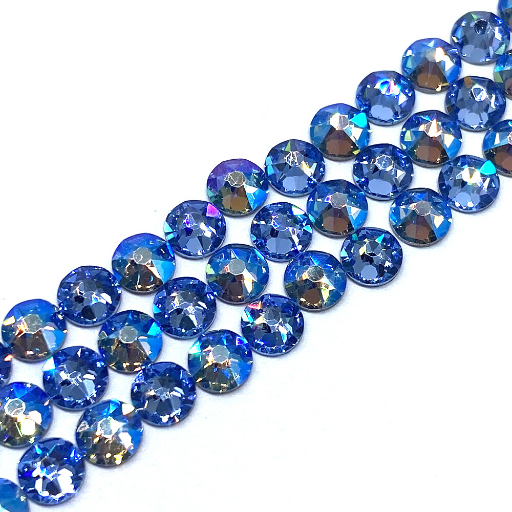 Swarovski 2058/2088 crystal flatbacks nail arts blue LIGHT SAPPHIRE SHIMMER Mix