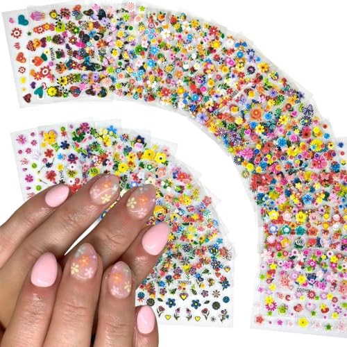 Flower Nail Stickers for Nail Art Spring Floral Nail Art Stickers Cute Floral