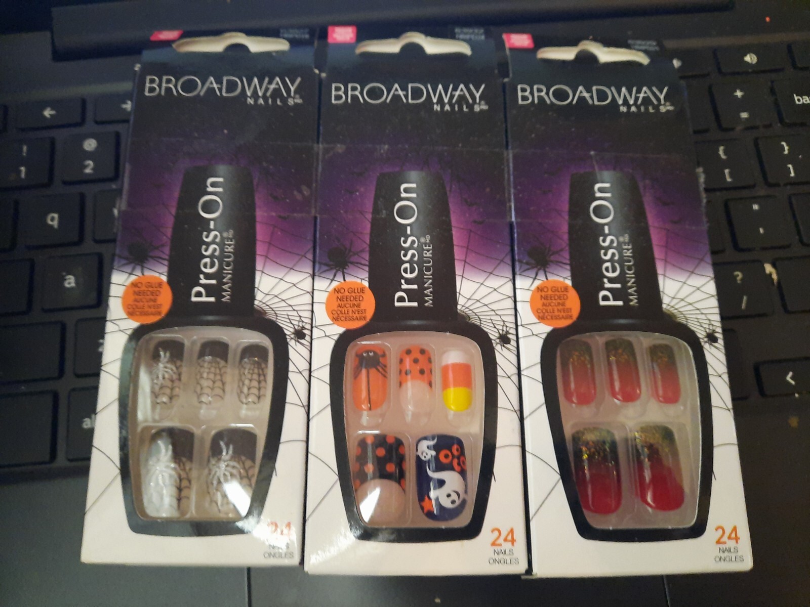 3 Broadway Nails By Kiss Halloween Press On Manicure Haunting, RIP, Broomstick