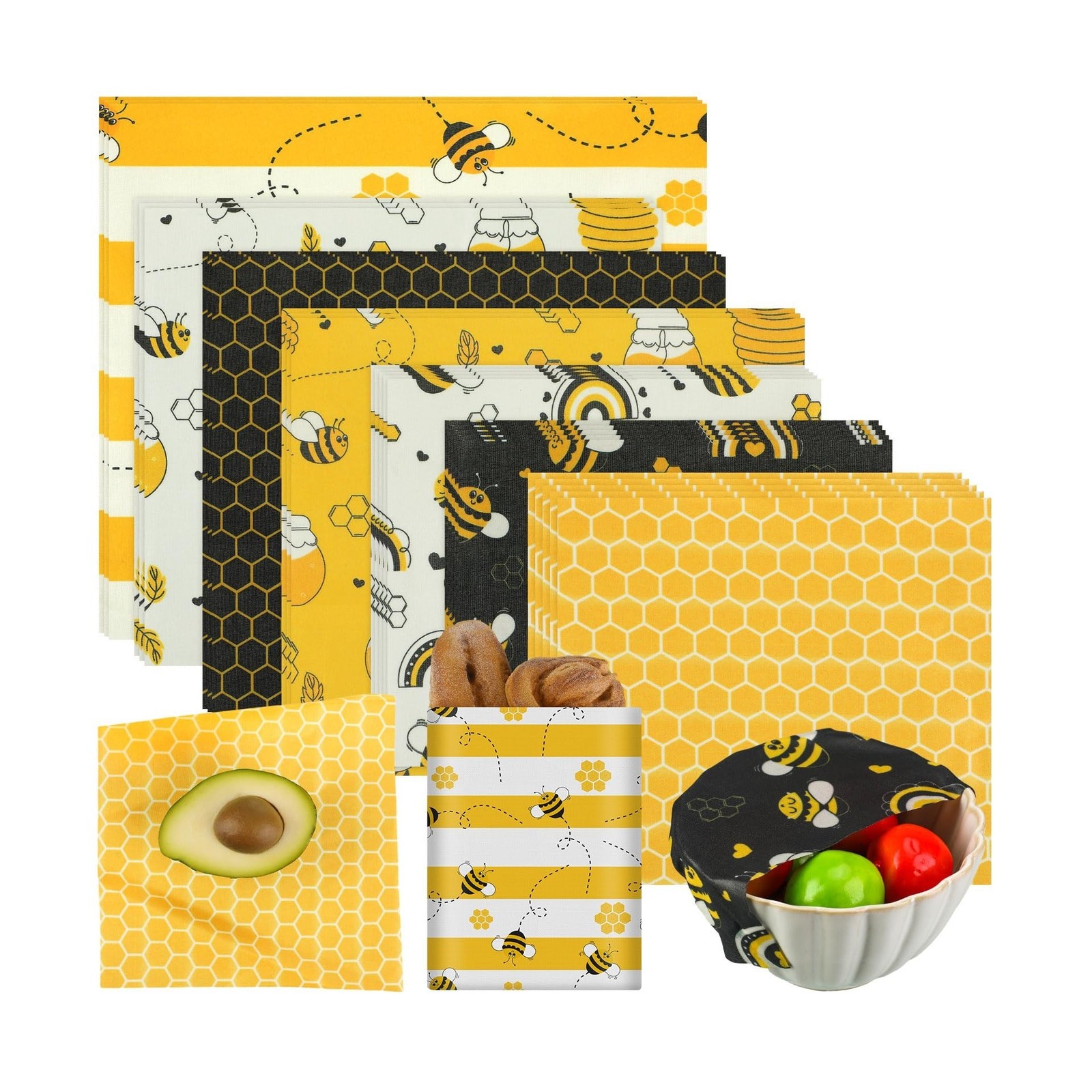 Tranqun 27 Pack Beeswax Wraps for Food Reusable Beeswax Assorte… FAST USA SHIP