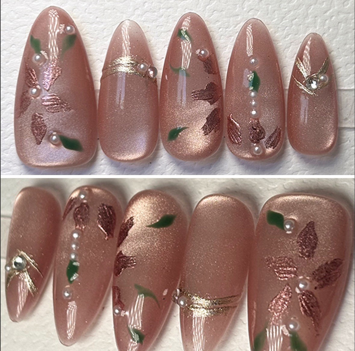 4 Pairs | Handmade Almond Oval Coffin Fairy Princess Press On Nails Medium Size