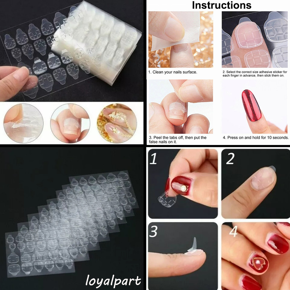 Double-Sided Nail Glue Tape Sticker Adhesive Tabs for Press on Nails Waterproof
