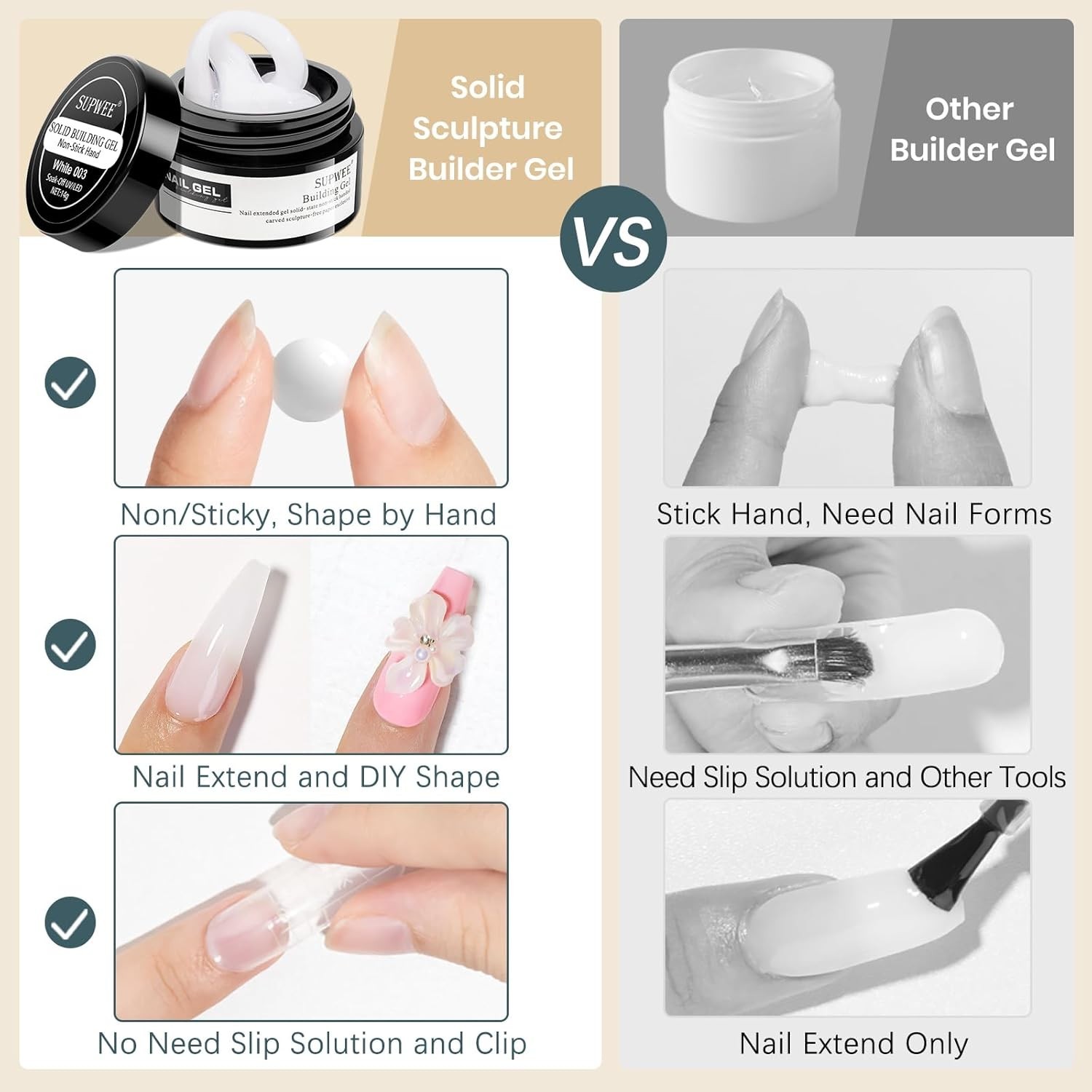 Versatile White 3D Molding Nail Gel with Easy Application for Creative Designs