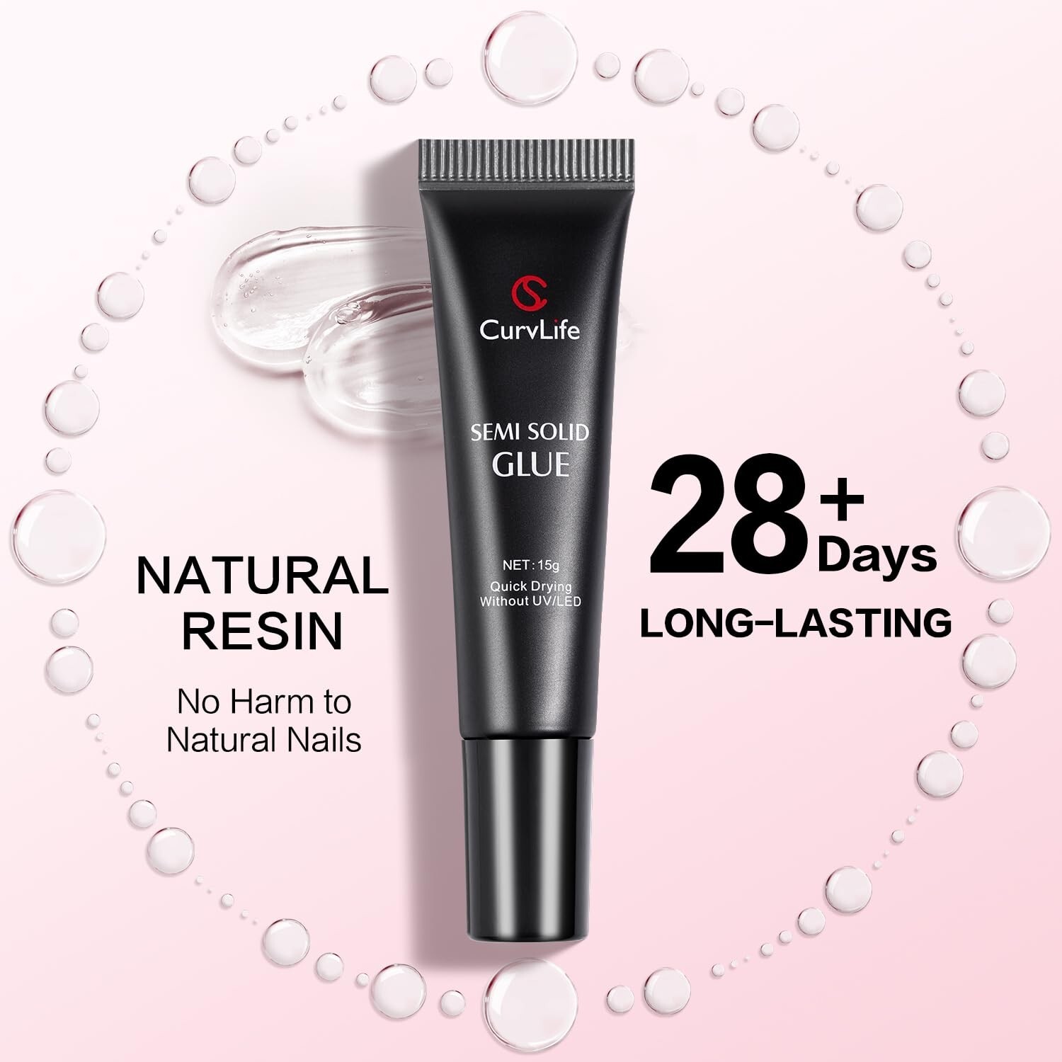 Curvlife New Super Strong on Nail Glue 15g for Press On Nails Tips Quick Dryi…