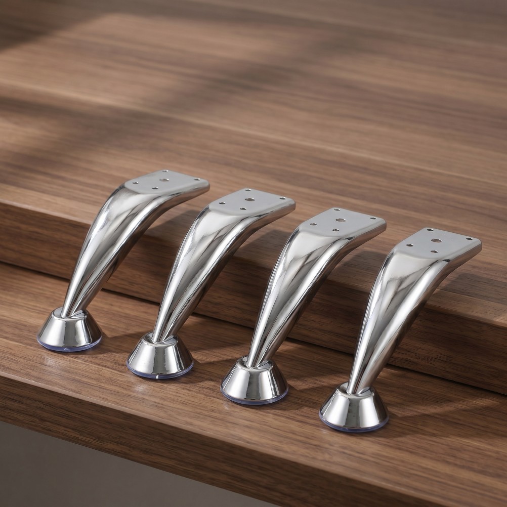 4Pcs Heavy Duty Iron Nail Arm Rest Legs for Manicure Footrest Silver Durable Set