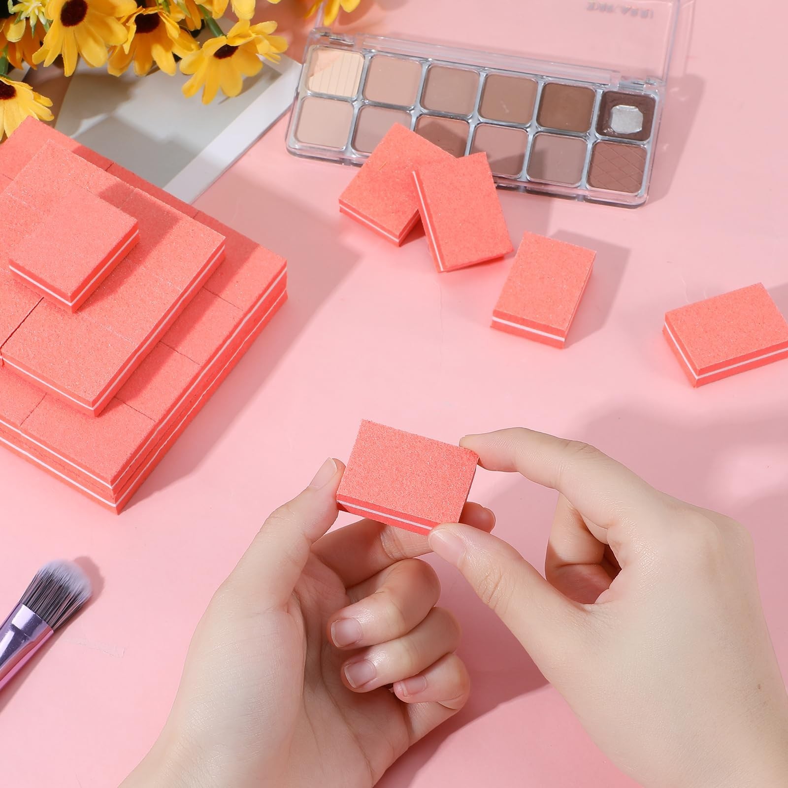 600 Mini Nail Buffer Blocks 80/100 Grit – Professional Salon Nail Files for Acry