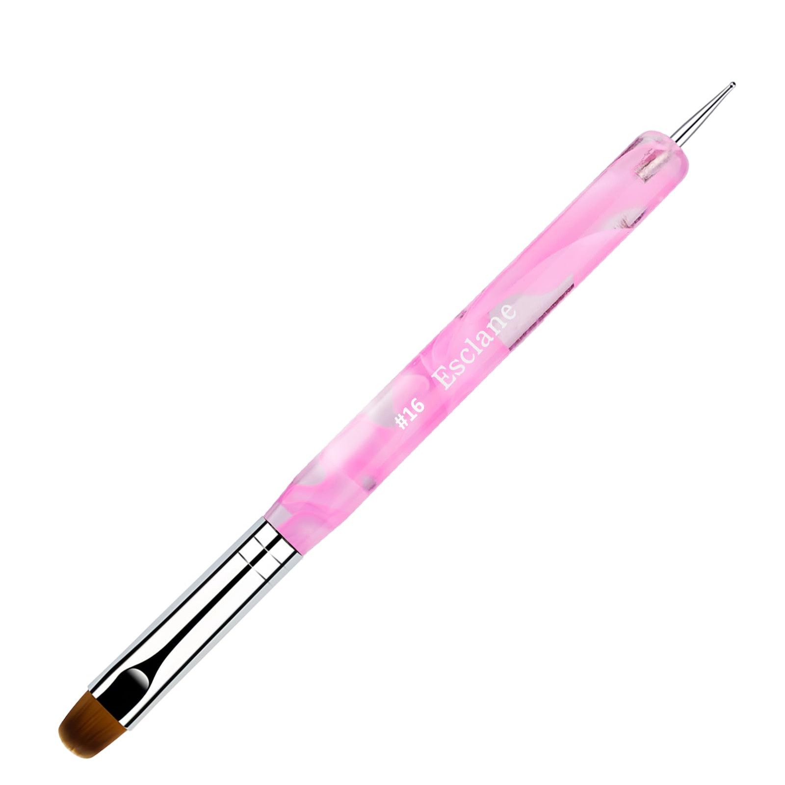 French Manicure Brush, 2 Way French Nail Brush with Dotting Tool for Manicure…