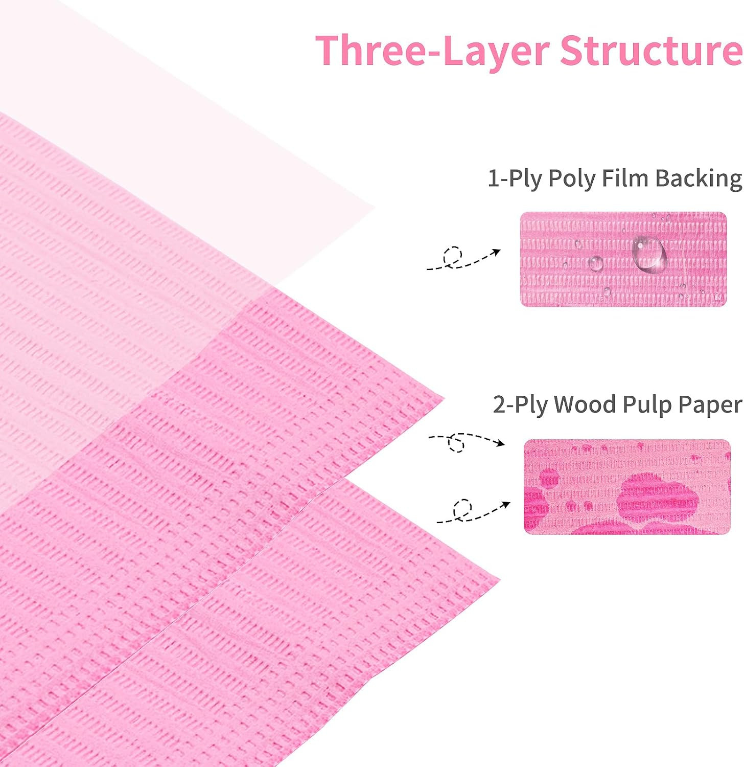 50PCS Disposable Nail Mats 13×18 Waterproof Manicure Table Pads Pink