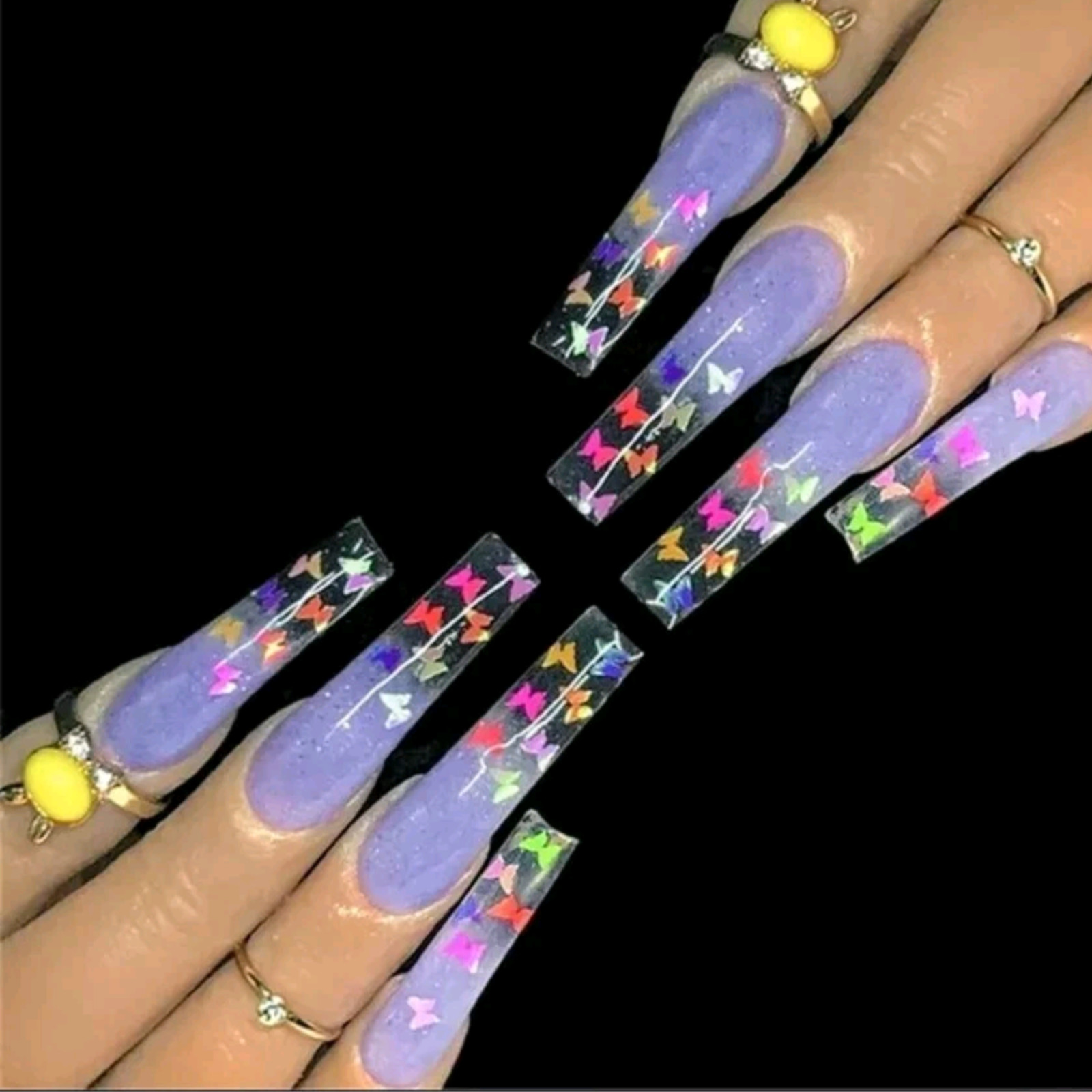 12 Grids Butterfly Nail Art Glitter – Colorful Iridescent Flakes Nail Decoration