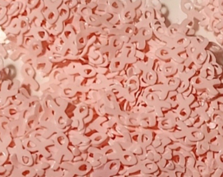NWT NAIL ART DESIGN TINY BREAST CANCER AWARENESS PINK RIBBON SEQUINS!