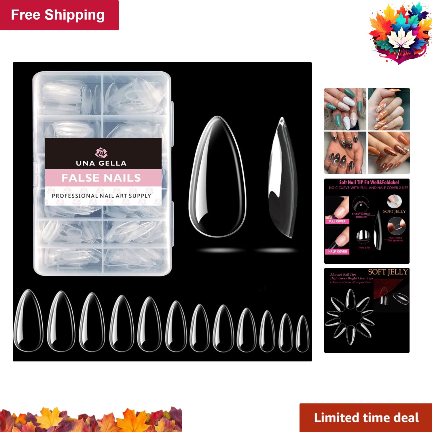 Clear Gel Tips for Nail Extensions & Nail Art – Long Lasting – Easy to Use