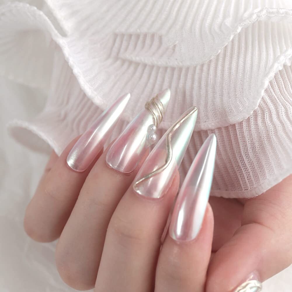 Luxury Aurora Color-Shifting Nail Powder – High-Gloss Sheen, Ultra-Fine Grind