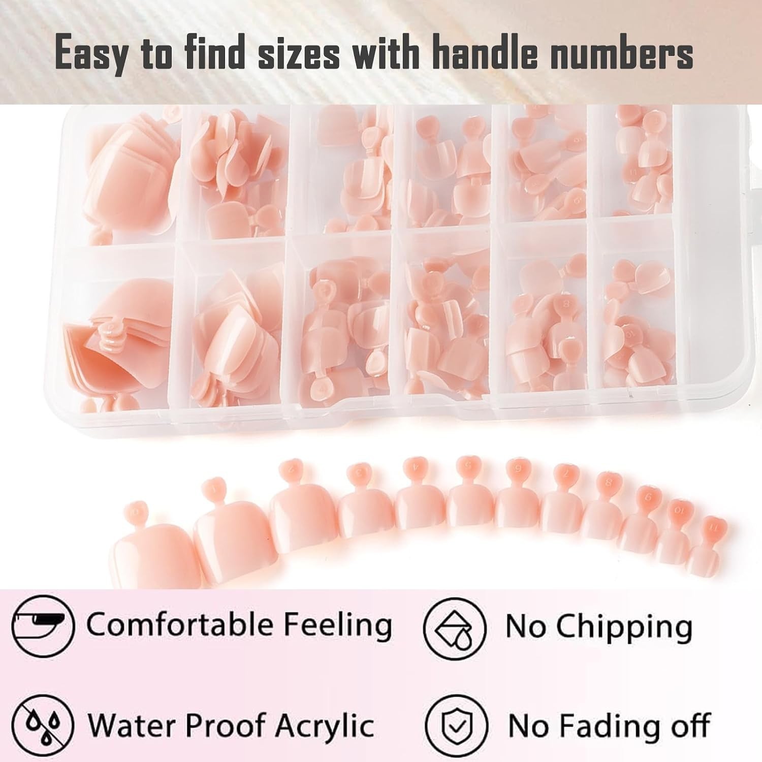 240Pc Short Press On Toenails, Nude Fake Toe Nail Press Ons for Women Perfect